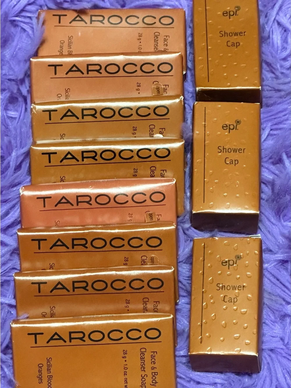 TAROCCO Soap Bars - Shower Caps - shampoo and conditioner, body lotion/wash:18pc